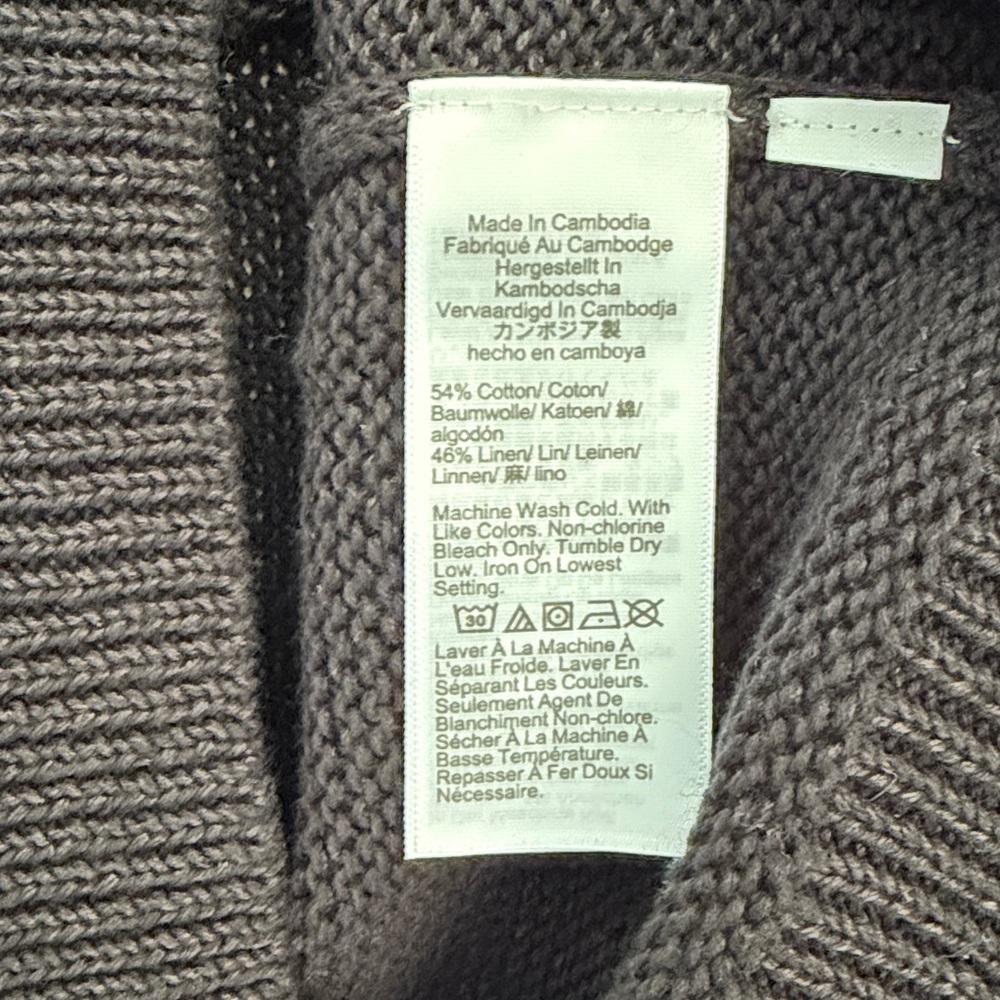 J. Crew NWOT Relaxed Cotton-Linen Blend Beach Sweater In Black - Picture 5 of 5